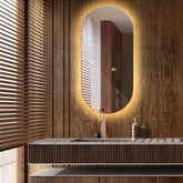 Specchio LED Ovale | Controllo tramite interruttore a muro | Luce bianca calda - Reyze Serie Ambient Modello 1